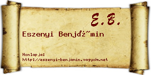 Eszenyi Benjámin névjegykártya