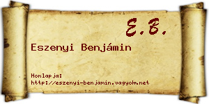 Eszenyi Benjámin névjegykártya